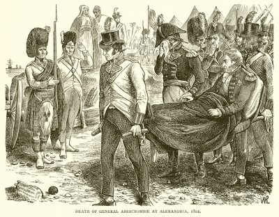 Muerte del general Abercrombie en Alejandría, 1801 de English School