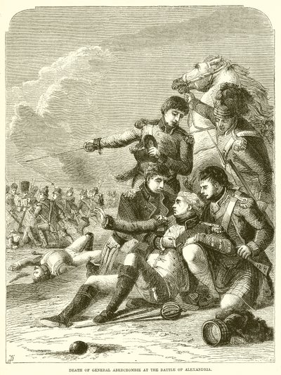 Muerte del General Abercrombie en la Batalla de Alejandría de English School