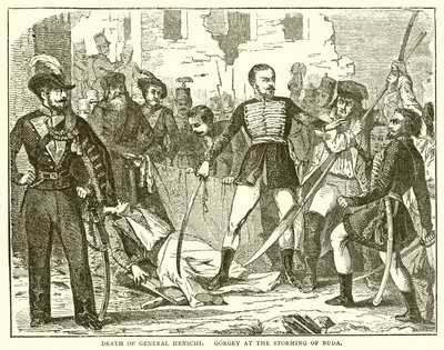 Muerte del general Henschi. Gorgey en el asalto de Buda de English School