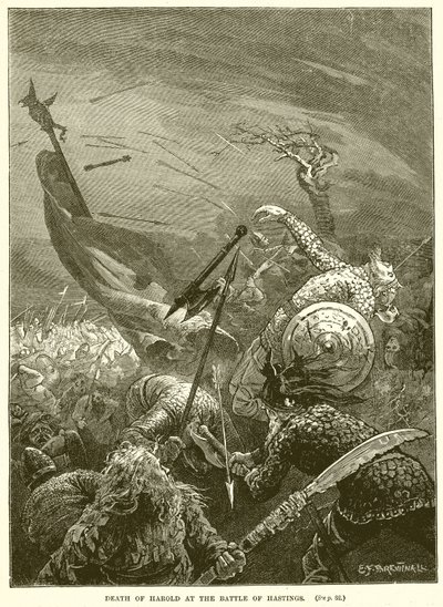 Muerte de Harold en la batalla de Hastings de English School