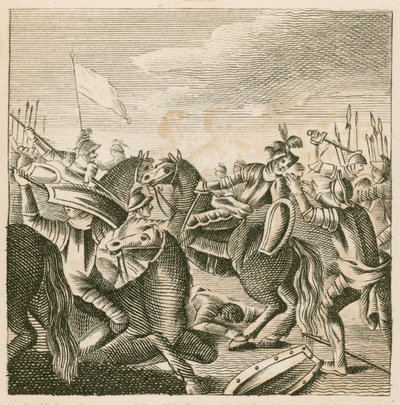 Muerte del rey Harold en la batalla de Hastings de English School