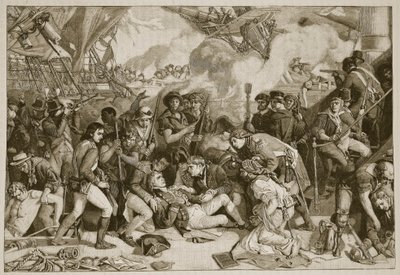 Muerte de Nelson, ilustración de Cassells Illustrated History of England de English School