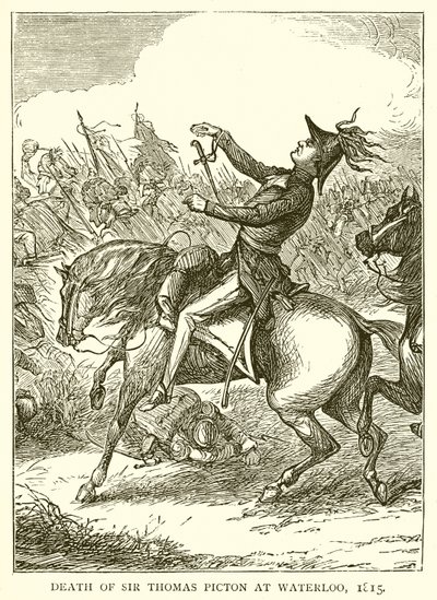 Muerte de Sir Thomas Picton en Waterloo, 1815 de English School