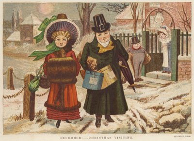 Diciembre: visita navideña (litografia en color) de English School