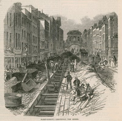 Profundización de las alcantarillas en Fleet Street de English School