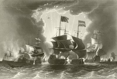 Derrota de la flota holandesa por el almirante Blake de English School