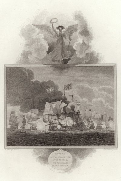 Derrota de la flota holandesa, 13 de julio de 1653, por los almirantes Blake y Monk de English School