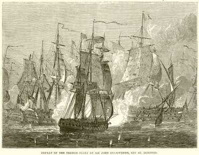 Derrota de la flota francesa por Sir John Duckworth, frente a Santo Domingo de English School