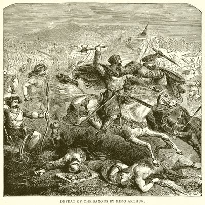 Derrota de los sajones por el rey Arturo de English School