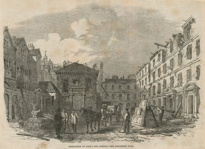 Demolición de Lyons Inn, Strand, Londres de English School
