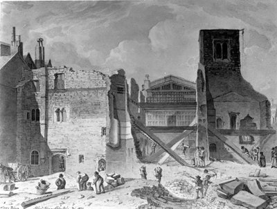 Demolición del Palacio Savoy, Westminster, Londres, 1820 de English School