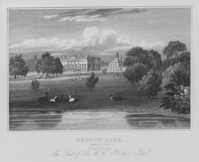 Denton Park, Vista General, Yorkshire, La Residencia de Sir W C Ibbetson, Baronet de English School