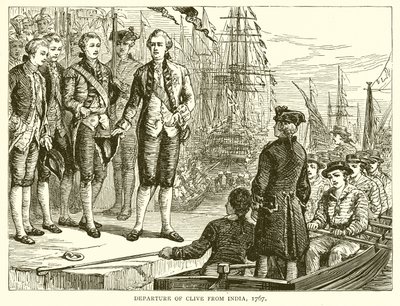Partida de Clive de la India, 1767 de English School
