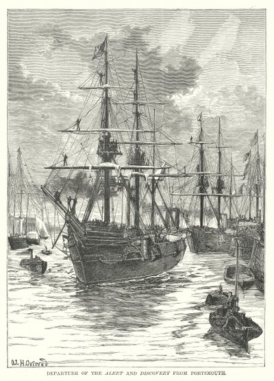 Salida del Alert and Discovery de Portsmouth (grabado) de English School