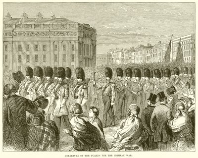 Salida de los guardias para la Guerra de Crimea de English School