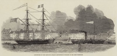 Partida de la Expedición de la Rama Renovada en busca de Sir John Franklin (grabado) de English School