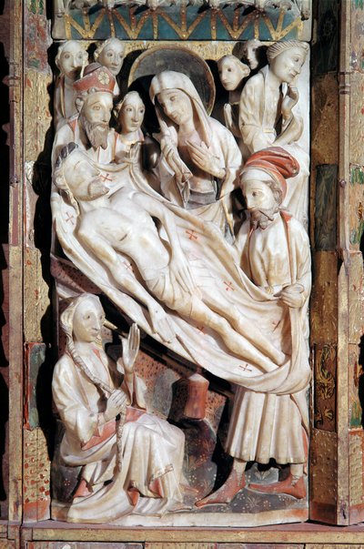 Deposición, Políptico de la pasión (relieve de alabastro) de English School