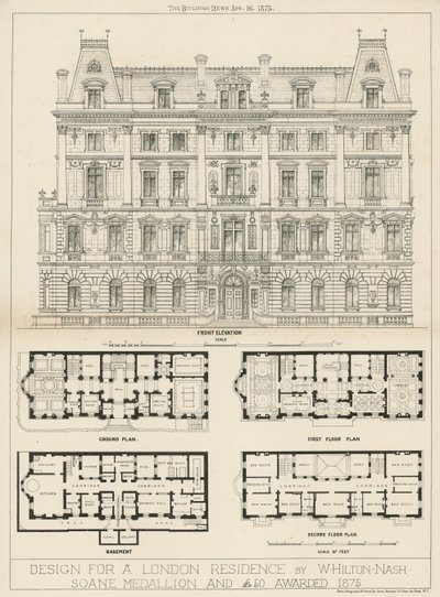 Diseño para una residencia en Londres por W. Hilton Nash de English School