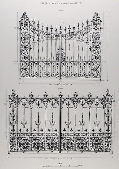 Diseños para barandillas de hierro fundido, de 