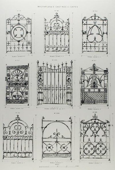 Diseños para barandillas de hierro fundido, de 