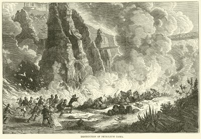 Destrucción de barriles de petróleo, diciembre 1870 de English School