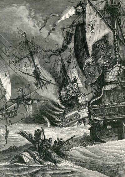 Destrucción de la Armada Española, 1865 de English School