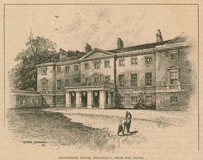 Devonshire House, Piccadilly, Londres, desde el camino de English School