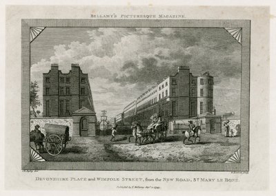 Devonshire Place y Wimpole Street desde New Road, St Marylebone de English School