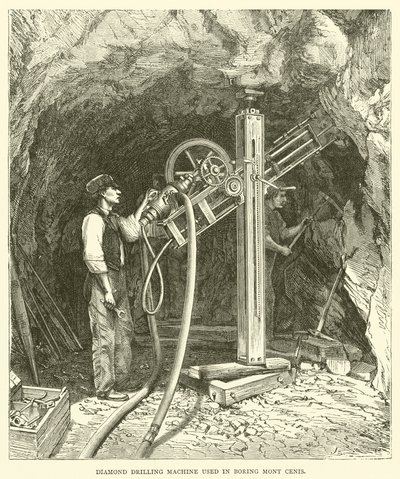 Máquina de perforación de diamante utilizada en el túnel de Mont Cenis de English School