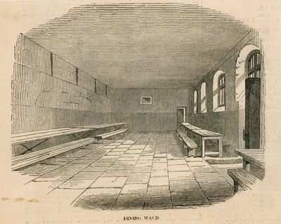 Sala de comedor en la prisión de Newgate de English School