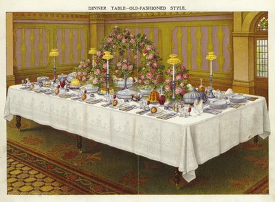 Mesa de cena - estilo antiguo de English School