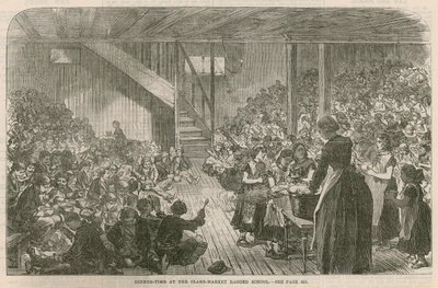 Hora de la cena en la Escuela Ragged de Clare Market, Navidad 1869 de English School