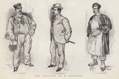 Disfraces utilizados por el detective de la policía parisina Gustave Rossignol de English School