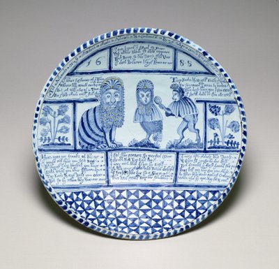 Plato con un gato, un búho y un mono mirándose en un espejo, 1688 de English School