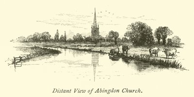 Vista distante de la iglesia de Abingdon de English School