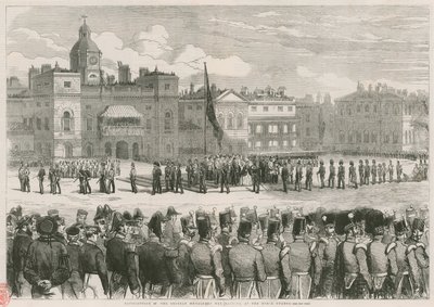 Distribución de las medallas de Crimea por Su Majestad en los Horse Guards de English School