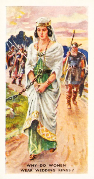 ¿Sabes por qué ¿Por qué las mujeres llevan alianzas (litografía en color) de English School