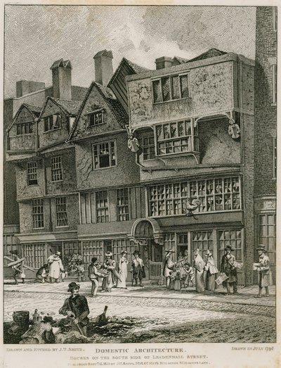Arquitectura doméstica: casas en el lado sur de Leadenhall Street, Londres de English School