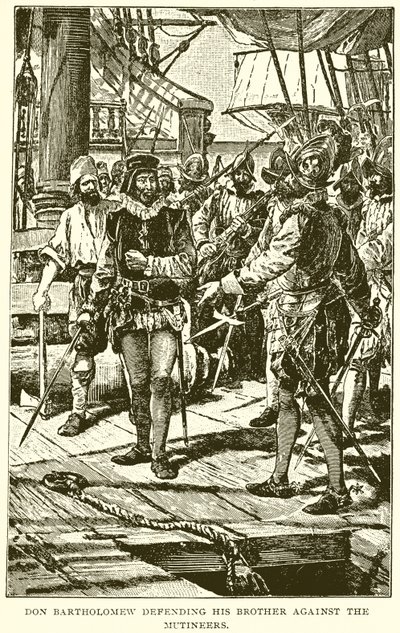Don Bartolomé defendiendo a su hermano contra los amotinados de English School
