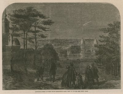 El cometa de Donati, visto desde Greenwich Park, 17 de septiembre de 1858, a las 7:30 pm de English School