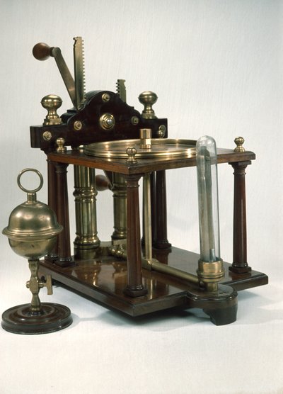 Bomba de aire de doble barril con hemisferios de Magdeburgo, c.1800 de English School
