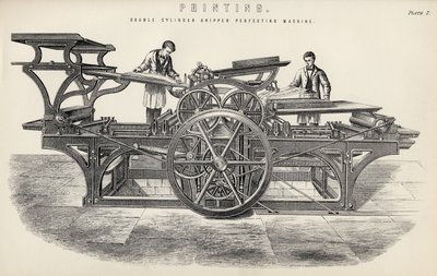 Máquina perfeccionadora de cilindro doble, de La Enciclopedia Nacional, publicada por William Mackenzie, Londres, finales del siglo XIX de English School