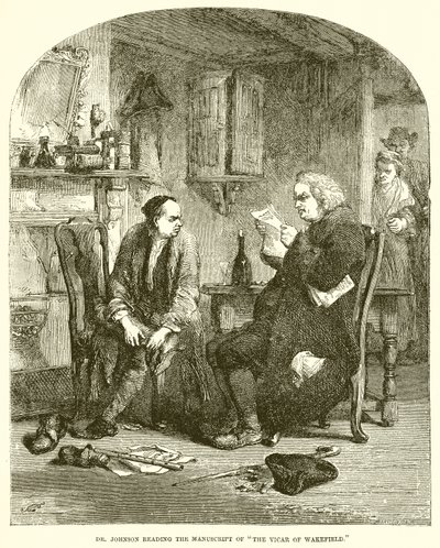 Dr. Johnson leyendo el manuscrito de El vicario de Wakefield de English School
