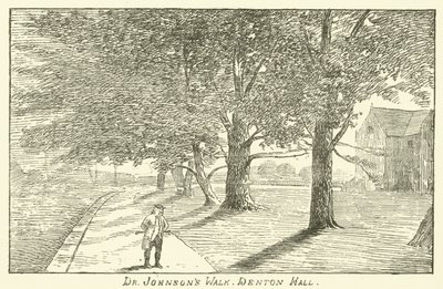 Paseo del Dr. Johnson, Denton Hall (grabado) de English School