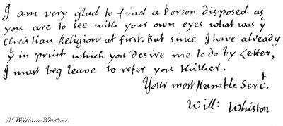 Dr William Whiston de English School
