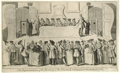 Sorteo de la Lotería Estatal en Guildhall en 1763 de English School