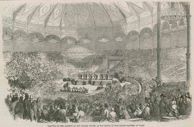 Sorteo de la lotería del Lingote de Oro en el Circo de los Campos Elíseos, París, Francia de English School