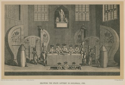 Sorteo de la lotería estatal en Guildhall, 1763 de English School