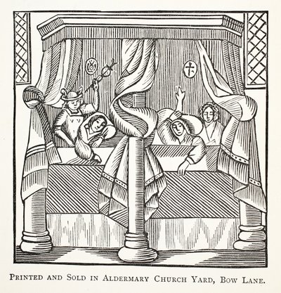 Sueños y lunares, ilustración de Chap-books del Siglo XVIII de John Ashton, pub. 1882 de English School