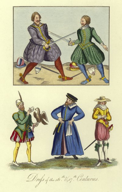 Vestimenta de los siglos XVI y XVII de English School